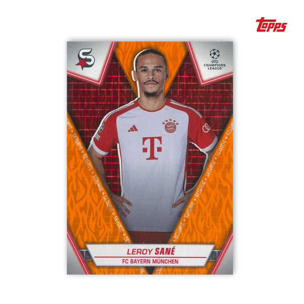 Leroy Sane, Topps Superstars UCC 2023/24, br. 58, narančasta seizmička paralela, 25/25