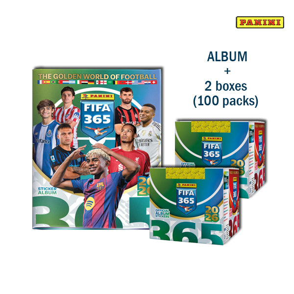 *PREORDER* Panini FIFA 365 2026 Album + 2 Boxes (100 Packets)