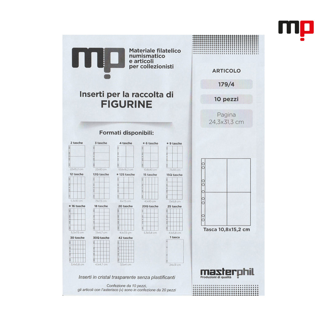 Master Phil plastic sleeves pages (4 pockets)