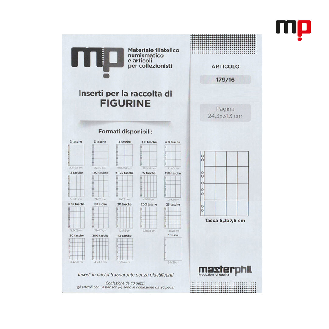Master Phil plastic sleeves pages (16 pockets)