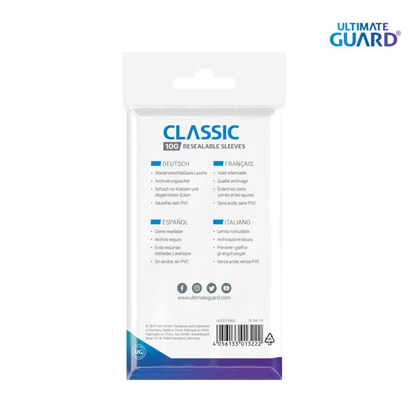 Ultimate Guard Sleeves Standard Size Resealable - 100 pcs