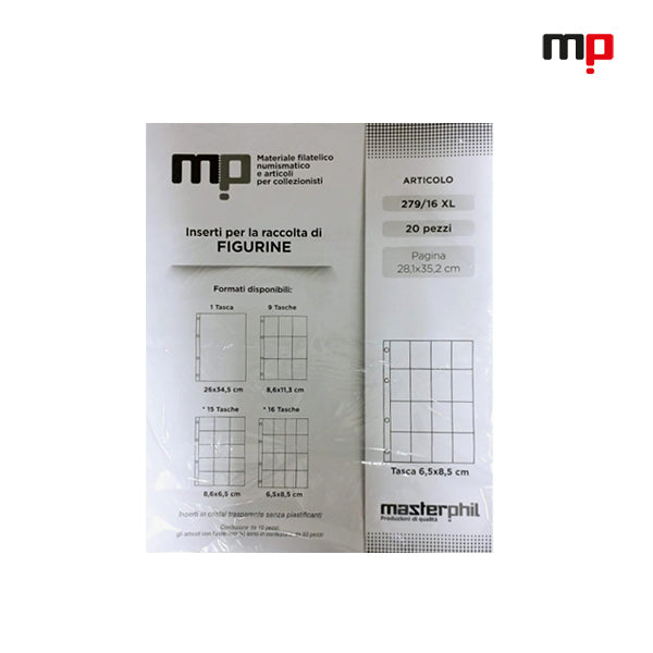 Master Phil plastic sleeves pages XL 279/16  (16 pockets)